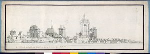 Chateau de Vincennes (penn og blekk med vask på papir)