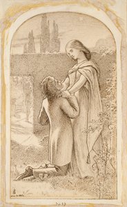 To elskere i en stjernebelyst hage, 1862 av Noel Paton