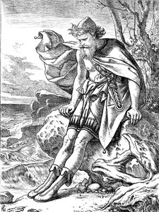Ulysses på Ogygia, 1864 av Noel Paton