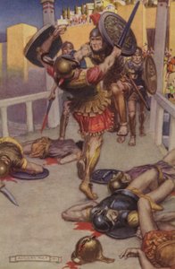 Asturs død (farge litho)