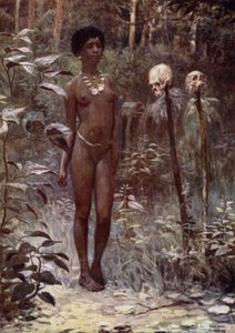 A Tapu Virgin, British Salomon Islands (farge litho) av Norman Hardy