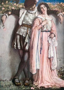 Beatrice og Benedick. Mye ståhei for ingenting – Akt IV, scene 1 (fargelitografi)