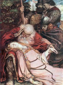 Lear, «Cordelia, Cordelia». Kong Lear – Akt V, Scene 3 (fargelitografi)