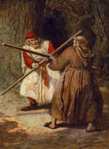 Tennyson, The Foresters (farge litho) av Norman Mills (after) Price