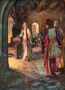 Tennyson, The Marriage of Geraint (farge litho) av Norman Mills (after) Price