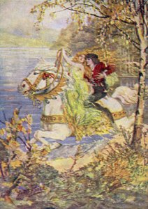 True Thomas and the Fair Queen (farge litho)