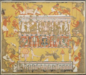 Bygge en katafalk, graven til Ipuy, ca. 1279–1213 f.Kr. (tempera på papir) av Norman de Garis Davies