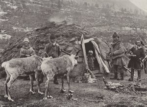 En lappfamilie av Norwegian Photographer