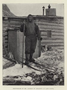 Fotografi av Mr Jackson av Johansen ved Cape Flora (s/hvitt foto) av Norwegian Photographer