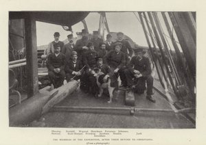 Medlemmene av ekspedisjonen, etter hjemkomsten til Christiania (s/hvitt foto) av Norwegian Photographer