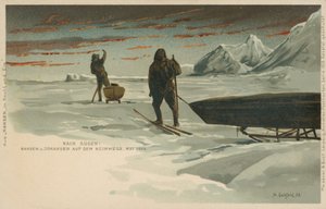 Nansens Fram-ekspedisjon, mai 1896 (farge litho) av Norwegian School