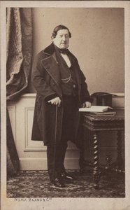 Portrett av komponisten Gioachino Antonio Rossini 1792-1868, før 1868. av Numa Blanc