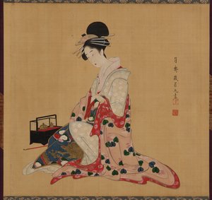 Oiran, Edo-periode, tidlig på midten av 1800-tallet. av Numata Gessai