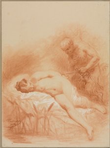 Nymfe og faun, 1800-tallet.