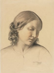 Portrett av en ung kvinne, ca. 1854-1858. av Octave Tassaert