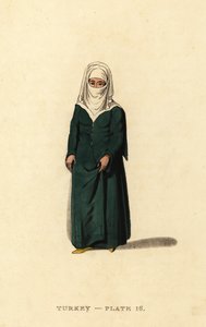 Tyrkisk kvinne fra Konstantinopel (Istanbul), det osmanske riket av Octavian (after) Dalvimart