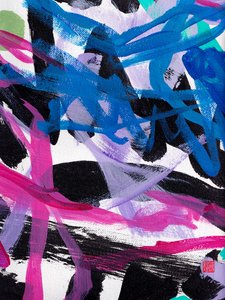 Zen Blue Strokes Abstraction, 2023 (akryl på lerret)