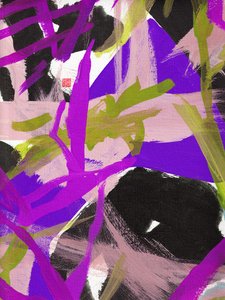 Zen Purple Floral, 2023 (akryl på lerret)