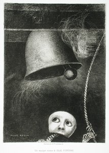 En maske lyder dødsstøtet av Odilon Redon