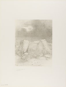 And He Discerns an Arid, Knoll-Covered Plain, plate 7 av 24 av Odilon Redon