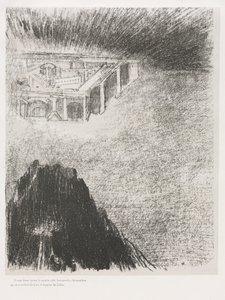 Og jeg, Johannes, så den hellige by, det nye Jerusalem, komme ned fra Gud og ut av himmelen av Odilon Redon