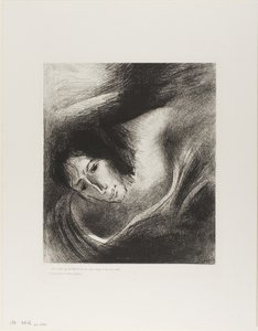 Og djevelen som hadde forført dem ble kastet i sjøen av ild og svovel, hvor udyret og den falske profeten er, plate 10 av 12 av Odilon Redon