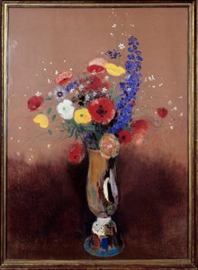 Bukett med blomster fra åkrene. Maleri av Odilon Redon (1840-1916) av Odilon Redon