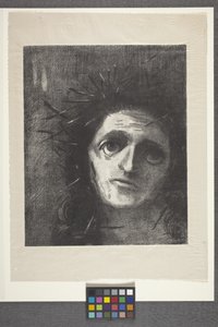 Kristus (litografi på kinesisk volant papir) av Odilon Redon
