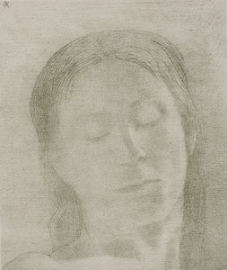 Lukkede øyne, 1890 av Odilon Redon