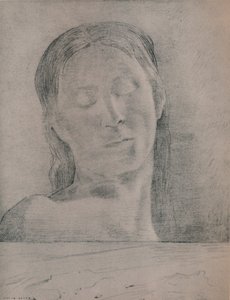 Lukkede øyne, ca. 1890, 1946 av Odilon Redon