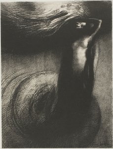 Død: "Min ironi overgår alle andre!", plate 3 av 6 av Odilon Redon