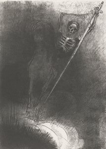 Døden på en hest, 1899 (trykk) av Odilon Redon
