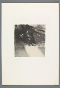 Des larves si hideuses La Maison Hautée, 6 litografier omslagstittelside The Haunted House, La Maison Hantée, illustrasjoner til tekst av Bulwer-Lytton, oversatt til fransk av René Philipon, (serietittel) av Odilon Redon