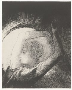 En kvinne kledd med solen ...une femme revêtue du Soleil (tittel på objekt) Apocalypse de Saint-Jean (serietittel) Johannes åpenbaring (serietittel) av Odilon Redon
