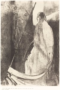 Og en annen engel kom ut av templet som er i himmelen, og han hadde også en skarp sigd av Odilon Redon