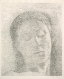 Øyne lukket, 1890. av Odilon Redon