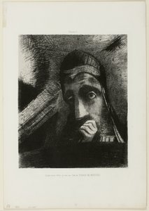 Face of Mystery (I min drøm så jeg i himmelen et FACE OF MYSTERY), plate 1 fra Homage to Goya av Odilon Redon