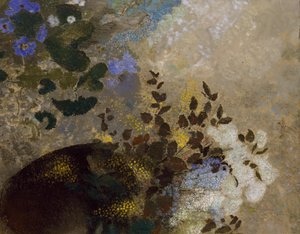 Blomster i en svart vase, ca. 1909-10 av Odilon Redon
