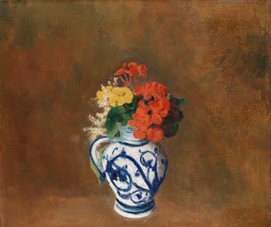 Blomster i en blå vase, ca. 1900 av Odilon Redon