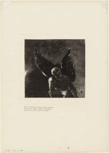 Ære og pris til deg, Satan, i himmelens høyder, hvor du regjerte, og i helvetes dyp, hvor, beseiret, du drømmer i stillhet!, plate 8 av 9 av Odilon Redon