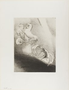 He Falls Head Foremost Into the Abyss, plate 17 av 24 av Odilon Redon
