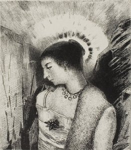 Her er den gode gudinnen, fjellenes Idaean Mother, plate 15 av 24 av Odilon Redon