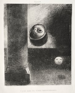 Homage to Goya: There Were Also Embryonic Beings, 1885. av Odilon Redon
