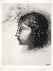 Homage to Goya: Upon Awakening I Saw the Goddess of the Intelligible, 1885. av Odilon Redon
