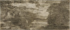 Rytter under en stormfull himmel av Odilon Redon
