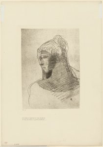 I Adore You as I Adore the Vault of the Night Sky, O Vessel of Sadness, O Tall Silent Woman, plate 2 av 9 av Odilon Redon