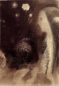 I drømmen Gravering av Odilon Redon (1840-1916) 1879 Paris, privat samling av Odilon Redon