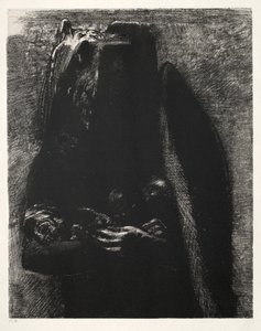 Det er djevelen, som bærer de syv dødssyndene under sine to vinger av Odilon Redon