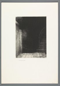 Je vis une lueur large et pâle La Maison Hautée, 6 litografier omslagstittelside The Haunted House, La Maison Hantée, illustrasjoner til tekst av Bulwer-Lytton, oversatt til fransk av René Philipon, (serietittel) av Odilon Redon