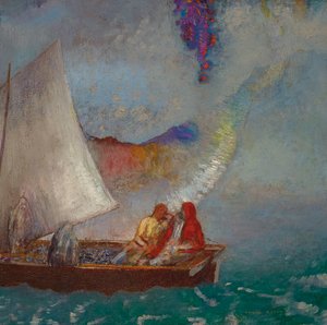 La Voile Grise, ca. 1900-05 (olje på lerret) av Odilon Redon